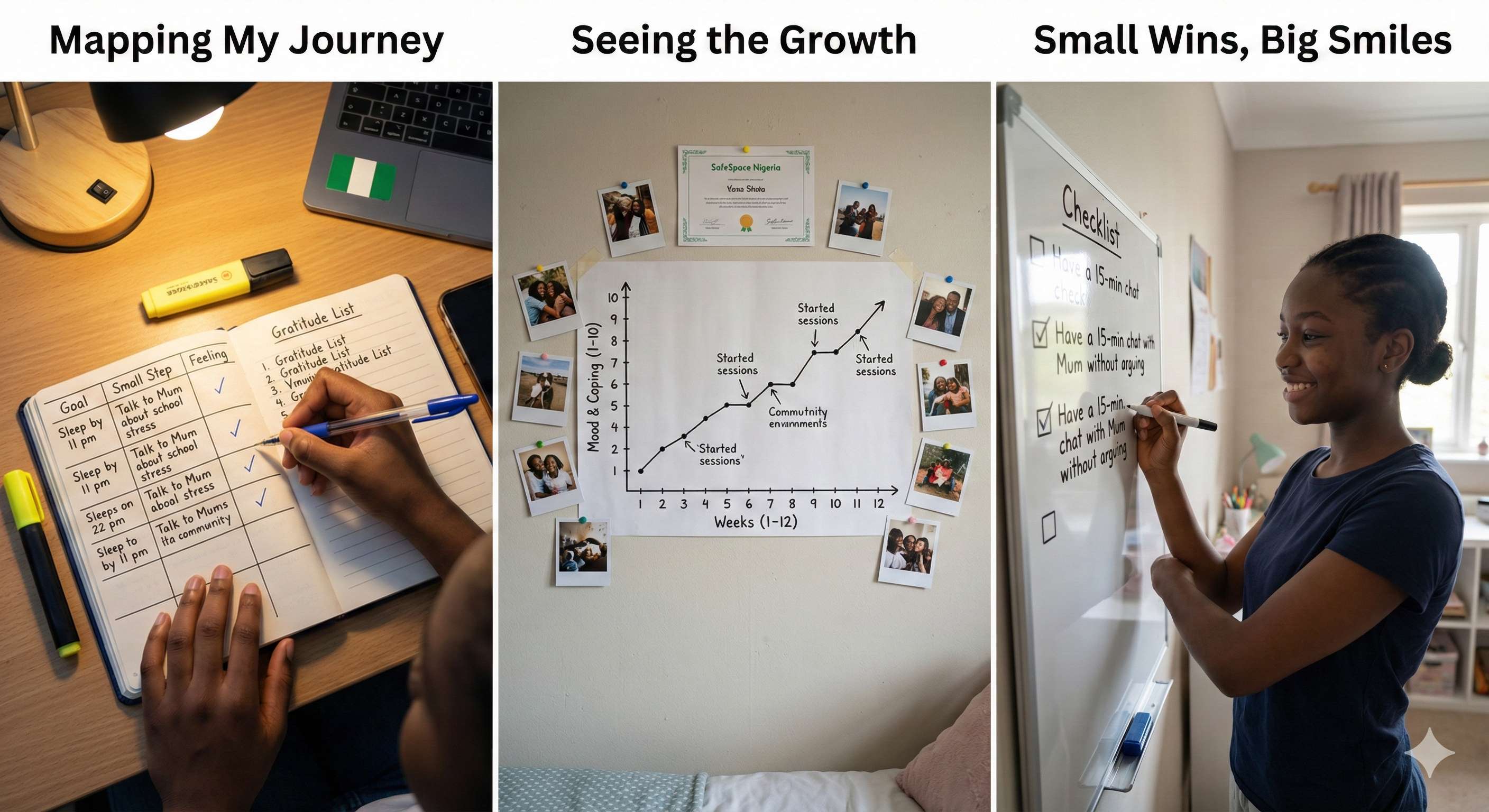 Visual representation of progress/goals